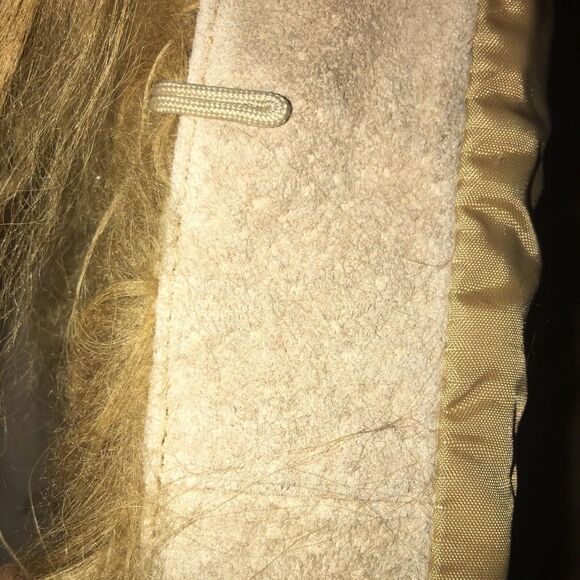 Venezia 70s Penny Lane Coat 18-20 Fur Trim Tan Mid - Picture 6 of 12